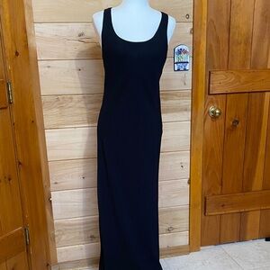 Elegant Black Bias cut Maxi Dress